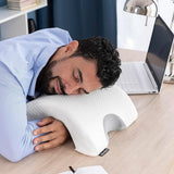 InnovaGoods – Viscoelastický krční polštář pro páry, Ergonomický design pro relaxaci páru, Paměťová pěna pro uvolnění tlaku, Snímatelný potah, Bílá, 36 x 12,5 x 30,5 cm, Paměťová pěna