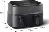 Philips Dual Basket Airfryer 3000 Series se snídaňovou sadou, 9 litrů, 2 zásuvky Domácí spotřebiče Naty Shop