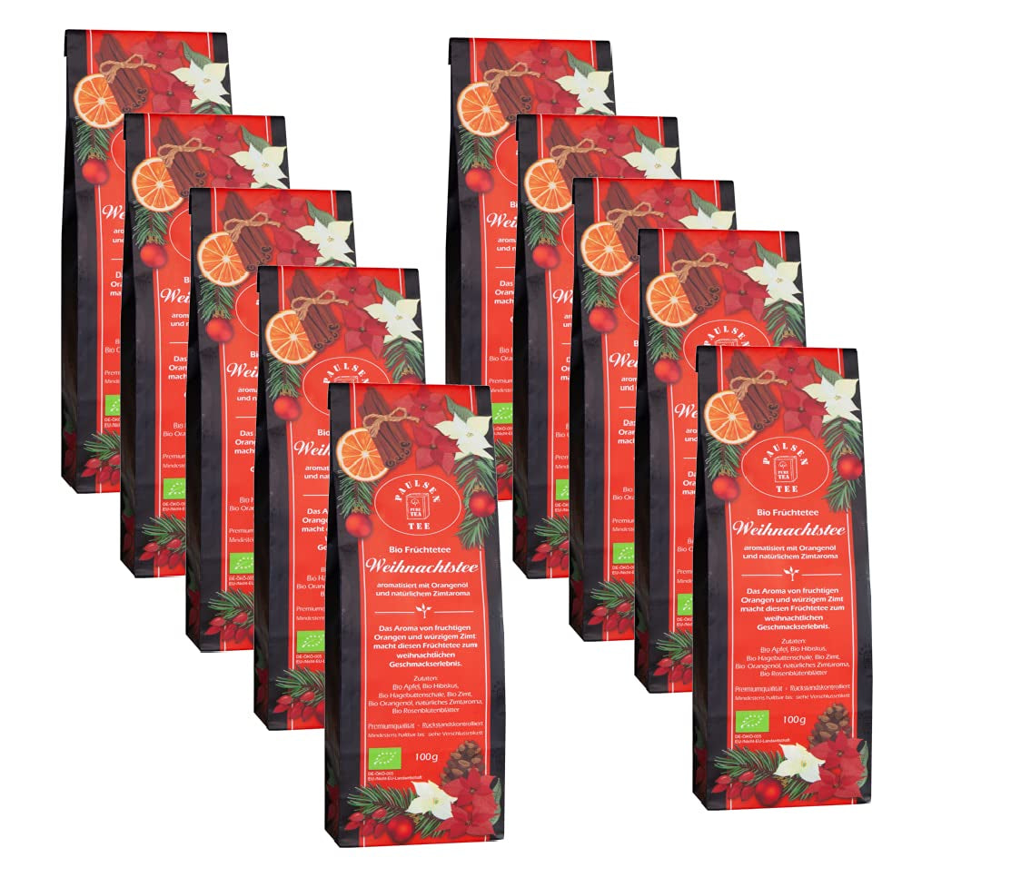 Organický vánoční čaj 10 X 100G, Paulsen Tea Ovocný čaj Kontrolovaný na zbytky