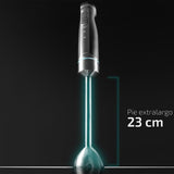 Cecotec ruční mixér Powergear 1500 - Klingen Aus Titanium Beschichtung, 21 Geschwindigkeitsstufen, 1500 W, Inklusiv Glas Mit Deckel. (Schwarz Und Edelstahl, XL) Kitchen Naty Shop