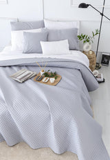 Přehoz Todocama Fine Boutique se vzorem piké, na jaro, léto, podzim a zimu, 100% super měkké mikrovlákno, multifunkční deka, 140/150/160-250 X 260 cm, světle šedá Postele a přikrývky Beuche den Todocama-Store