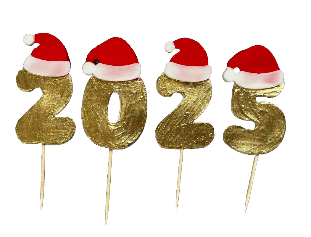 Sada 4 jedlých dekorací z cukrové pasty, Happy Birthday, 2025 Dekorace z cukrové pasty Naty Shop