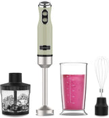 Cecotec Stabmixer Power Retrogreen 1200MAX Cream&Crush, Maximalleistung 1200 W, Crossblades-Technology, 2 rychlosti, Zubehörset Spülmaschinenfest, Spritzschutzhaube Kitchen Naty Shop