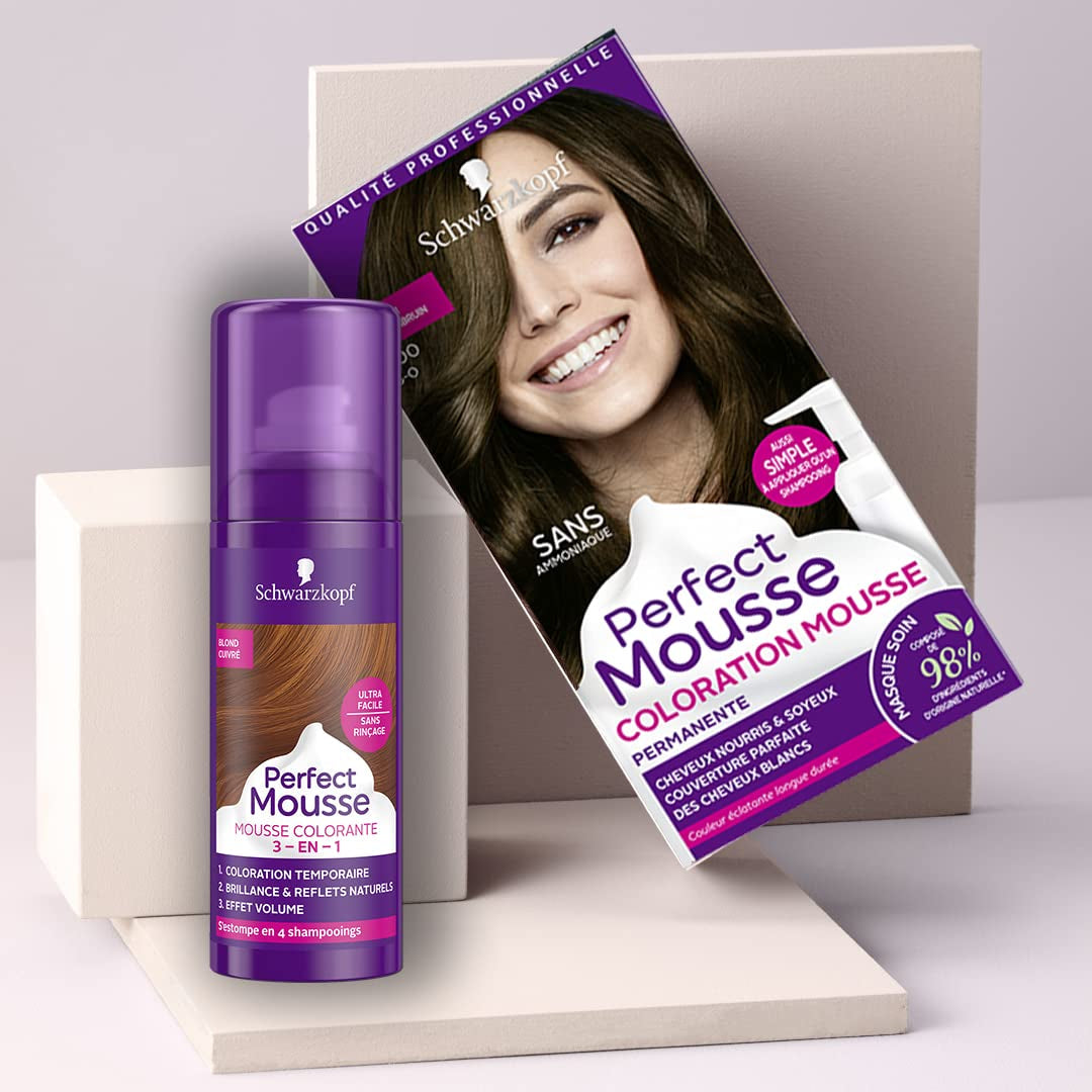 Permanentní barvicí pěna Perfect Mousse, 668 Hasellnuss Hair Dye Shop Naty Shop
