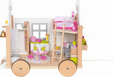 Goki 51477 - Malý Hygge dřevěný a textilní domeček pro mini panenky, pohyblivý domeček pro panenky ve skandinávském stylu, 38 cm x 27 cm x 33 cm, sada 40 let, domečky pro panenky od 3 let Naty Shop Výchozí název