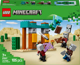 Sada videoher LEGO Minecraft The Illager Desert Patrol pro děti, minihračka Outpost a tři minifigurky včetně plundráře, sluhy a kaktusového rytíře 21267 stavebnic Besuche den LEGO-Store