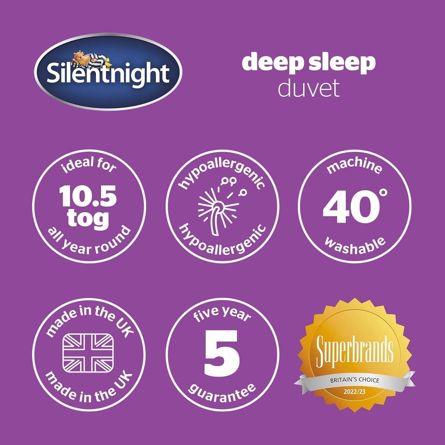 Přikrývka Silentnight Deep Sleep, bílá, mikrovlákno, bílá, jednolůžko Přikrývky a přikrývky Naty Shop