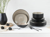 CreaTable, 24464, Malmö Beige Series, 18dílná sada nádobí pro 6, sada kameninových talířů, vhodné do myčky a mikrovlnné trouby, kvalitní výroba