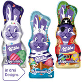 Milka Smiling Bunny Alpine Milk Design Edition - velikonoční čokoláda se 3 různými vzory - 24 x 45 g