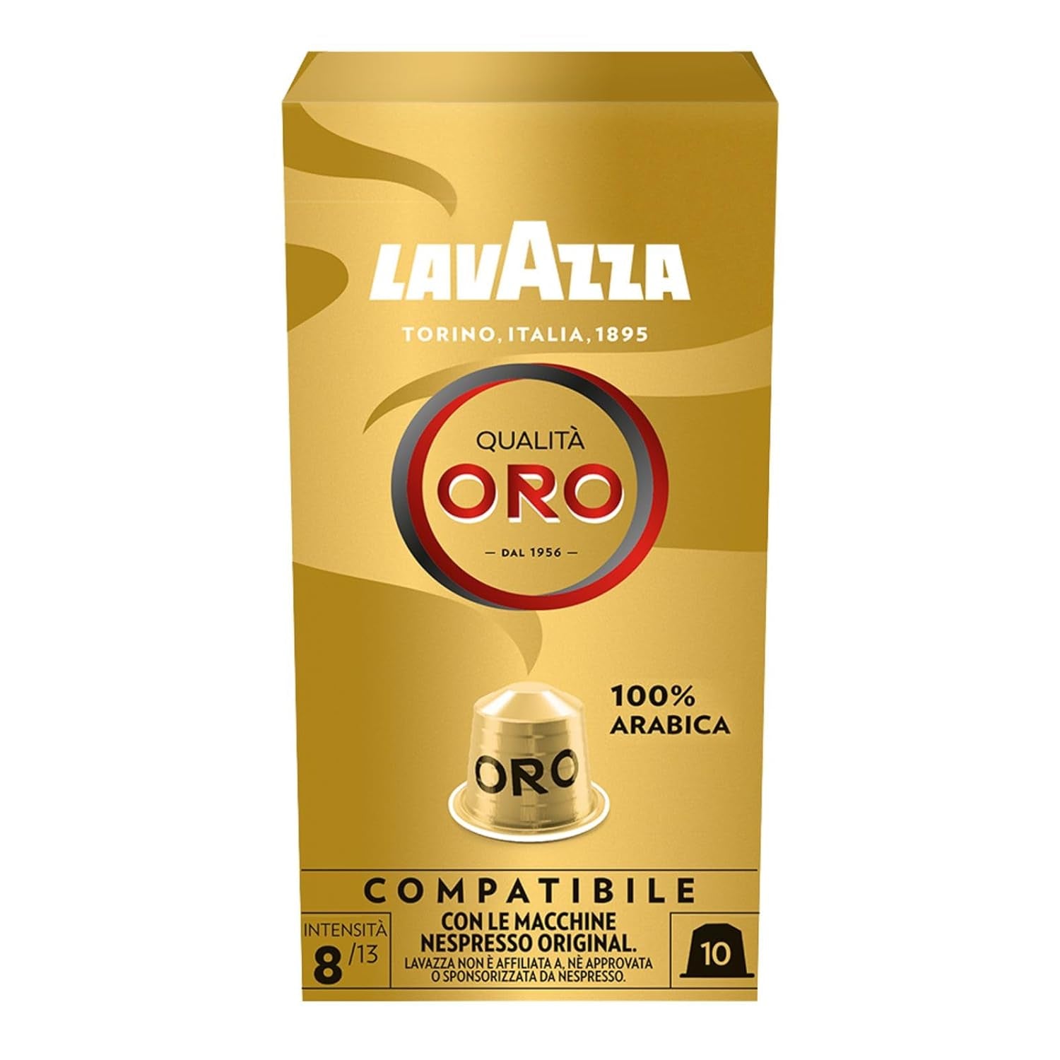 Lavazza Qualità Oro, Arabica-Bohnen s ovocně-květinovou příchutí, 10 kapslí, kompatibilní s Nespresso