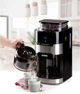 Kávovar DOMO DO721K "Grind and Brew" - Funkce Bean-to-Cup - LCD displej - Pro mletou kávu nebo celá zrna - 1,5 l