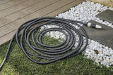 GF SRL, Aquapop Grey Easy 10, 10 metrů samonatahovací opletená hadice, vyrobená v Itálii, s mini zahradním postřikovačem a konektory pro zavlažování zahrady, tmavě šedá