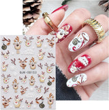 JMEOWIO 3D Nálepka na nehty Weihnachten Nálepka na nehty Selbstklebend Nagelaufkleber 5D Stereoskopisch Schneeflocke Xmas Winterurlaub Niedlich Dekoration Nageldesign Zubehör 4 Blatt