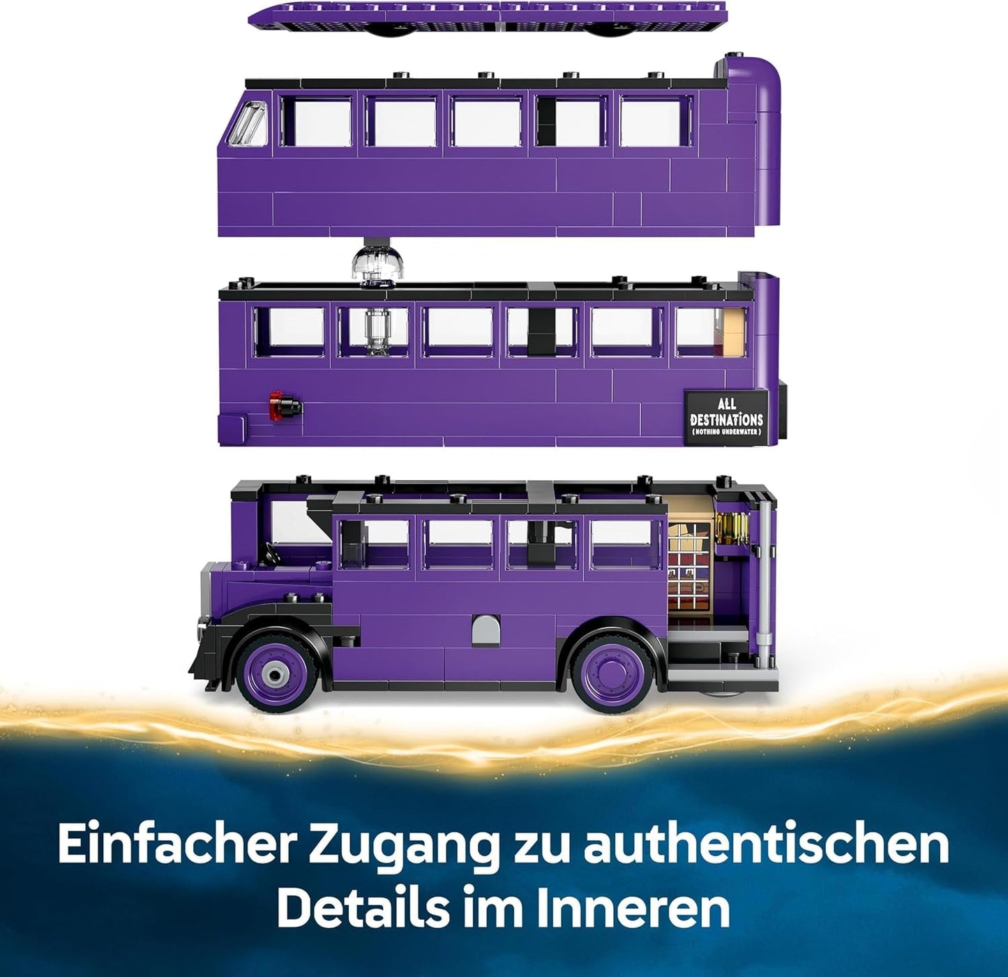 LEGO Harry Potter Adventures with the Traveling Knight Stavebnice 5 minifigurek včetně Ernieho Pranga, Stana Shunpikea a šlapací autobus Hračka pro fanoušky kouzelnického světa Chlapci a dívky 8 let 76446 Stavebnice Beuche den LEGO-Store
