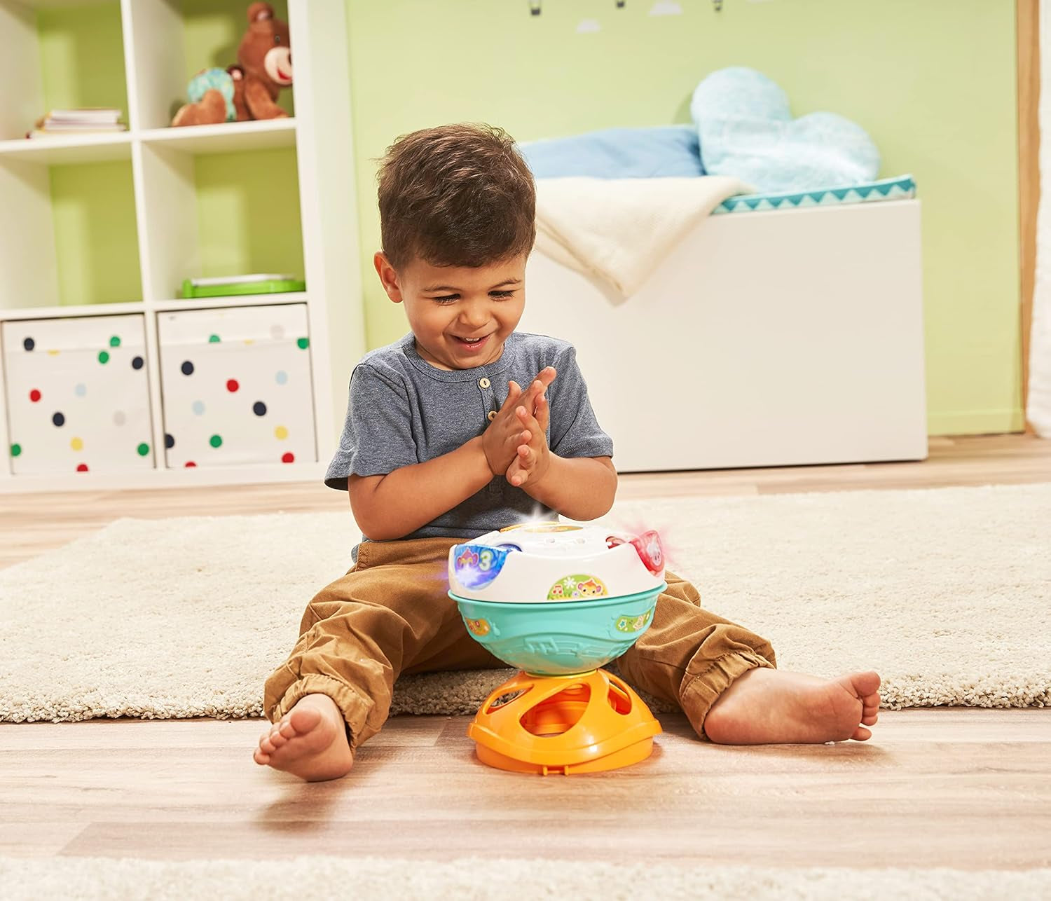 Kouzelný hudební míč Vtech Baby 3 v 1 Samohybná hudba na hraní Interaktivní hračka pro děti 9-36 měsíců Barevné hračky pro miminka Naty Shop