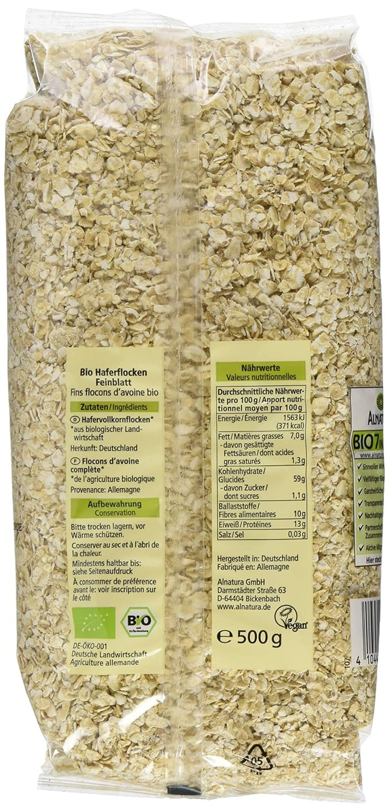 Bio ovesné vločky, malé vločky, 500g (1 balení)