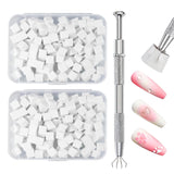 Qufiiry 200 Stück Nail Art Schwämme Mit Metallgreifer, Nagelkunst Schwammpinsel, Maniküre Zubehör Für Nägel, Um Eine Varavländ Von Gradient Nail Art Patterns to Create (Bílá)