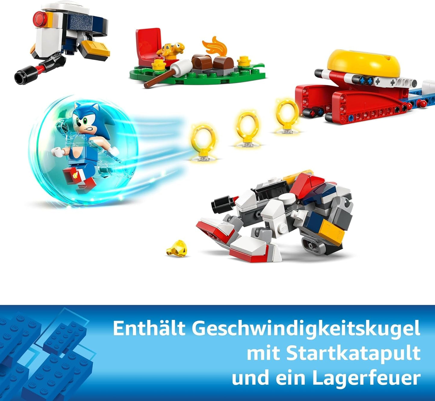 LEGO Sonic the Hedgehog Sonics Showdown at the Campfire Hra Hračka pro děti a fanoušky videoher Stavebnice pro chlapce a dívky 7letá dobrodružná sada Sběratelské 77001 stavebnice Beuche den LEGO-Store