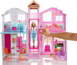 Barbie Dream House, 3patrový 5pokojový městský dům, zahrnuje doplňky jako nábytek, skládací a úložný prostor, hračka pro děti od 3 let, DLY32