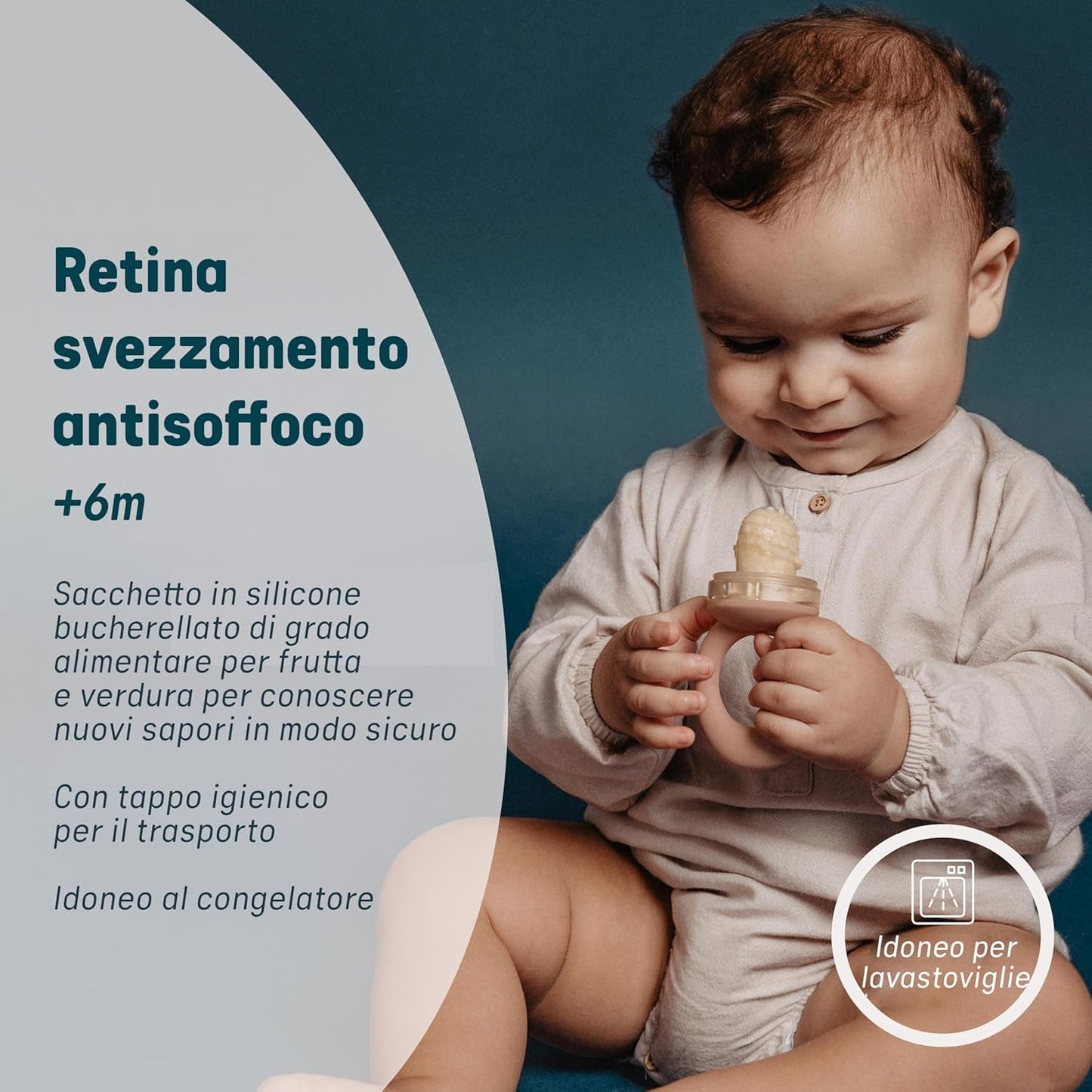 Suavinex Dětská žvýkačka Silikon potravinářské kvality s víkem Snadné čištění Lze mýt v myčce a mrazáku Zklidňuje dásně 6 měsíců Zelená