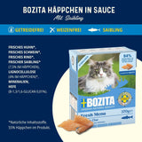 Bozita Tetra Sterilizované kousky v omáčce s dřevěným uhlím - 6 x 370 g Mokré krmivo pro kočky bez obilovin a cukru - bez GMO, s 8,5 % bílkovin a 4,5 % tuku - vysoce kvalitní a mimořádně chutné