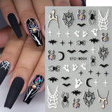 JMEOWIO Nálepka na nehty Halloween 6 Blatt Nálepka na nehty Selbtklebend Nagelaufkleber Dekoration Nageldesign Zubehör