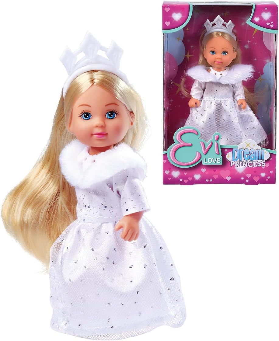 Simba Evi Princess of Love's Dreams, hrací panenka v zasněných zimních šatech s kožešinovým lemem a třpytivými prvky, 12 cm, 3 roky a více