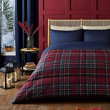 Sada přikrývek a povlaků na polštář Night Lark, 10,5 kousku, jeden, klasický červený tartan, luxusní povlečení, hypoalergenní, peřiny a přikrývky, které lze prát v pračce Naty Shop
