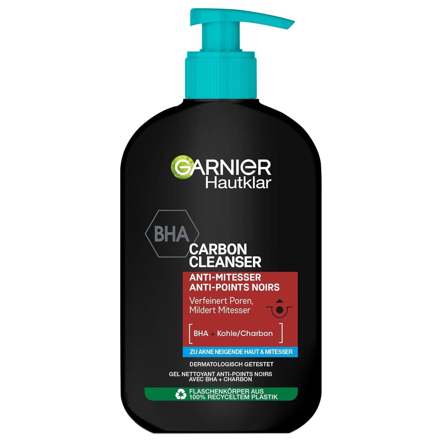 Garnier Charcoal Cleanser Čisticí gel na obličej proti černým tečkám a pupínkům 250 ml Sprcha & Bath Naty Shop