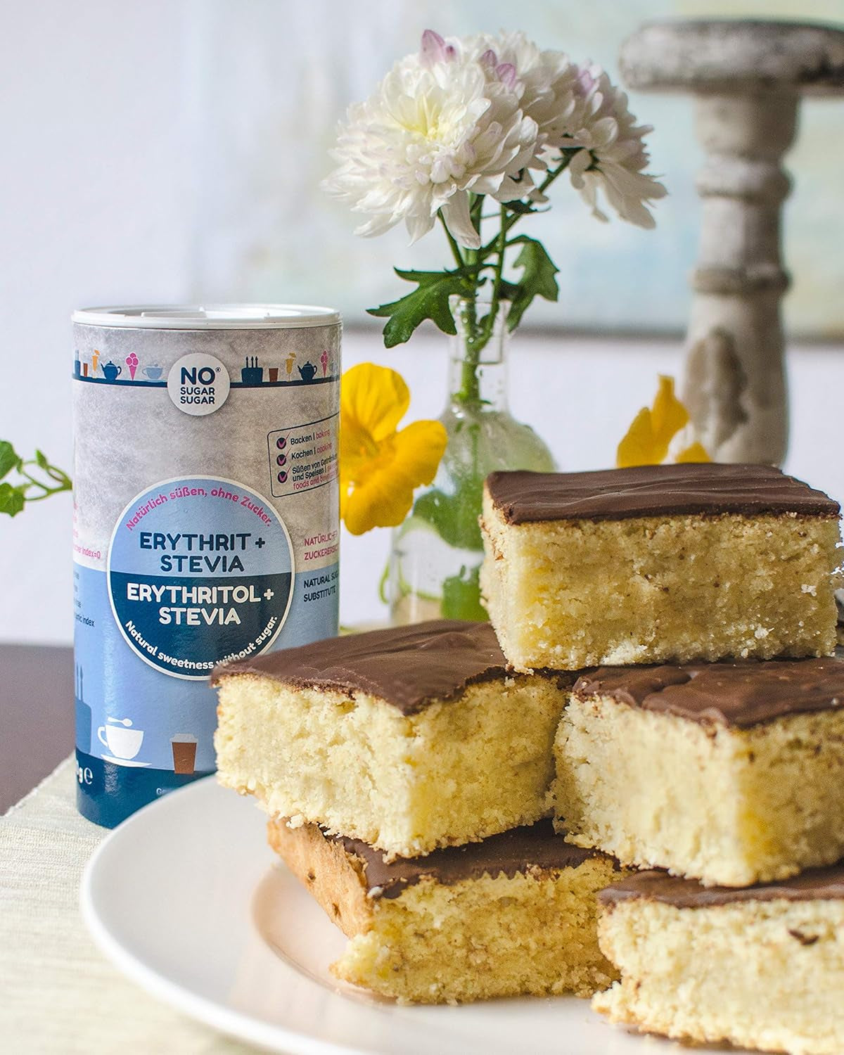 BEZ SUGAR CUKR 400 G Erythrit + Stevia Vegan, 100% Zucker- & Kalorienfreier Zuckerersatz, Zahnfreundlich 1:1 Süße Gegenüber Zucker, Gesunde Alternative Ohne Eigengeschmack Zum Kochen, Backeners Süßen Shop