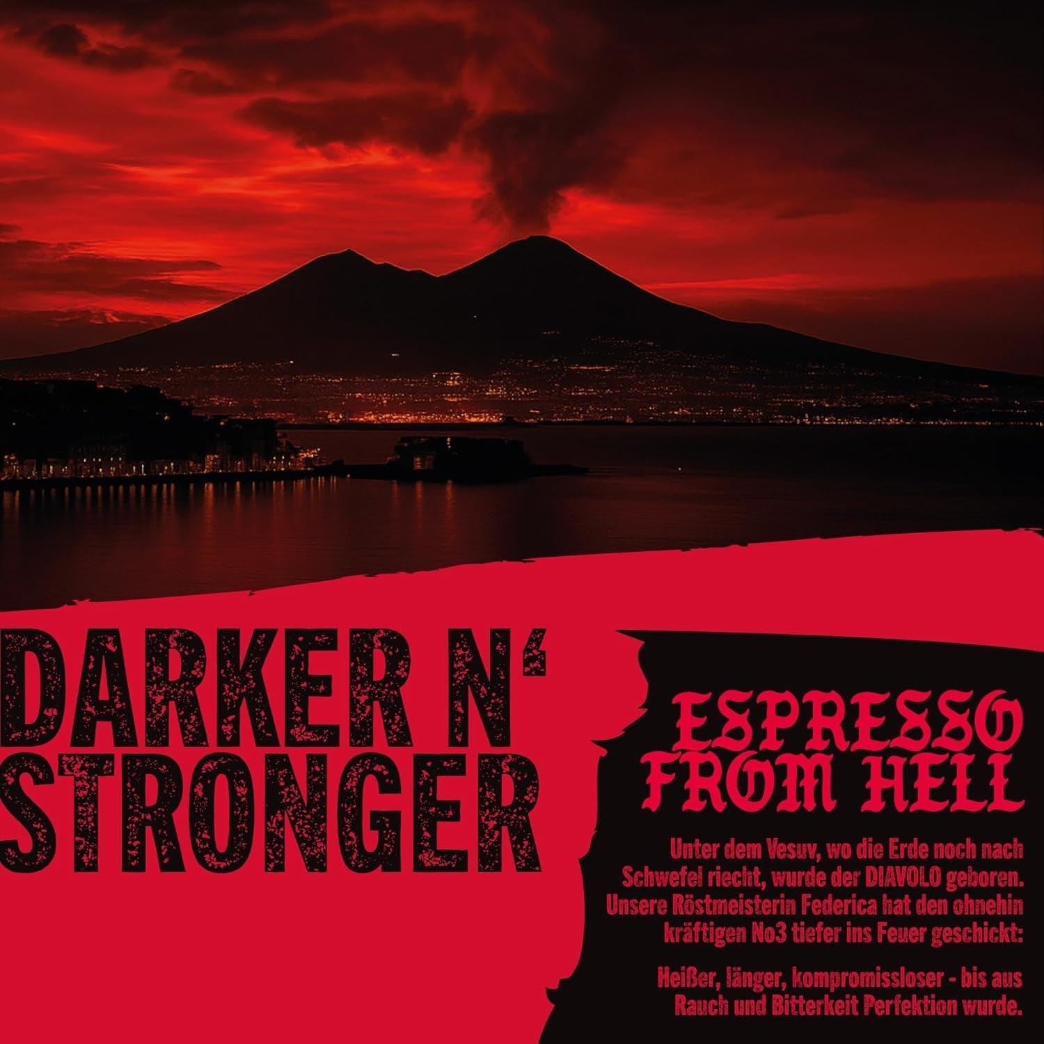 DEAD OR ALIVE DIAVOLO – Extra tmavé Espresso – 100% Robusta – Extrémně silné – Nízká kyselost – Stabilní smetana – Celé fazole 1kg – Neapolská pečeně