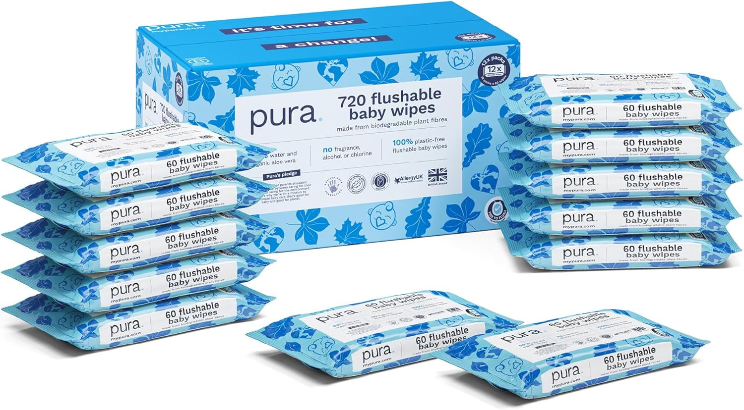Ekologické jednorázové dětské ubrousky pro citlivou dětskou pokožku 70 ubrousků (1 balení) 99 % voda 100 % bez plastů pro citlivou pokožku Novorozenec se sklonem k ekzému Biologicky odbouratelný Vegan