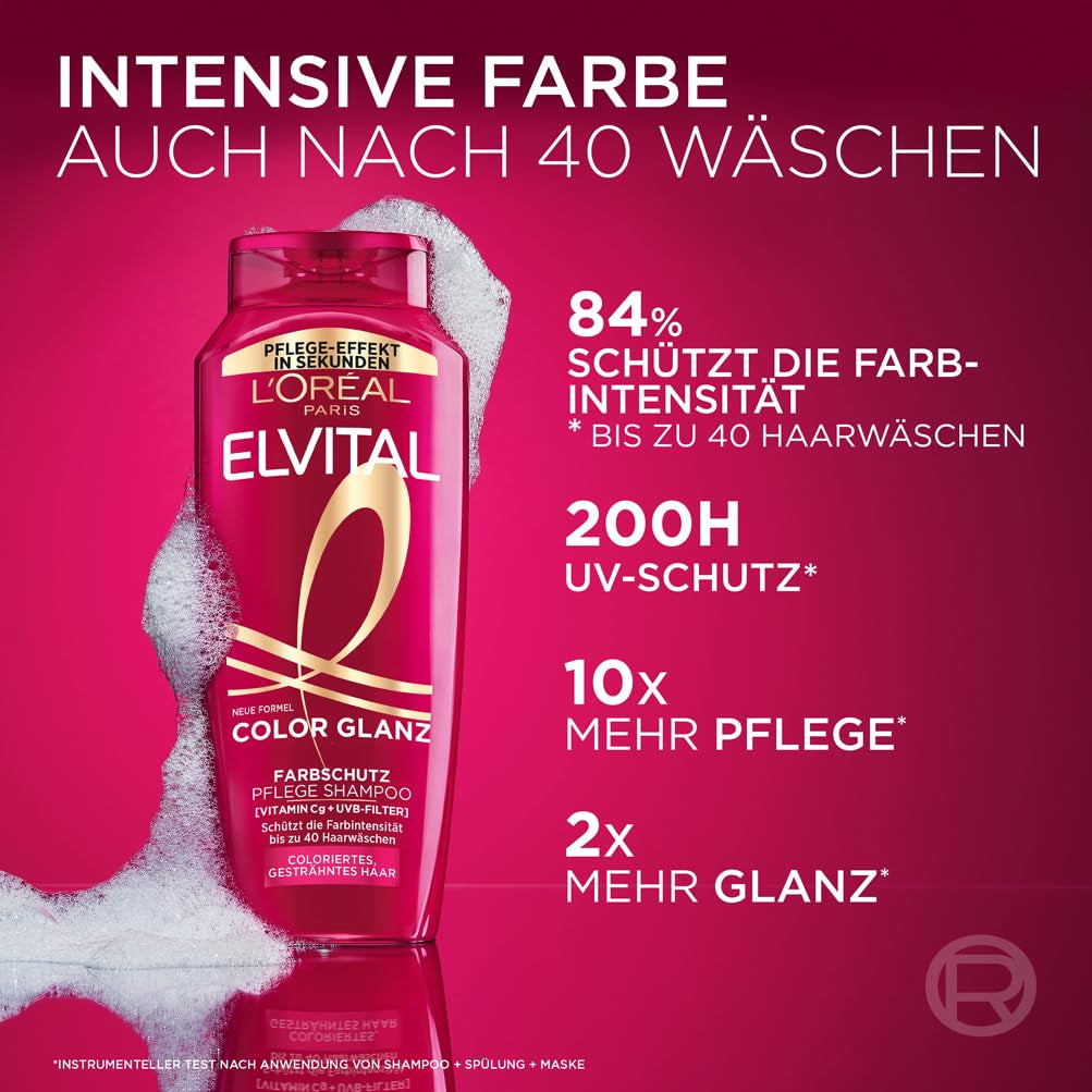 L'Oréal Paris Elvital XXL, Šampon pro ochranu barvy pro barvené vlasy, 1 litr Sprcha a koupel L'Oréal