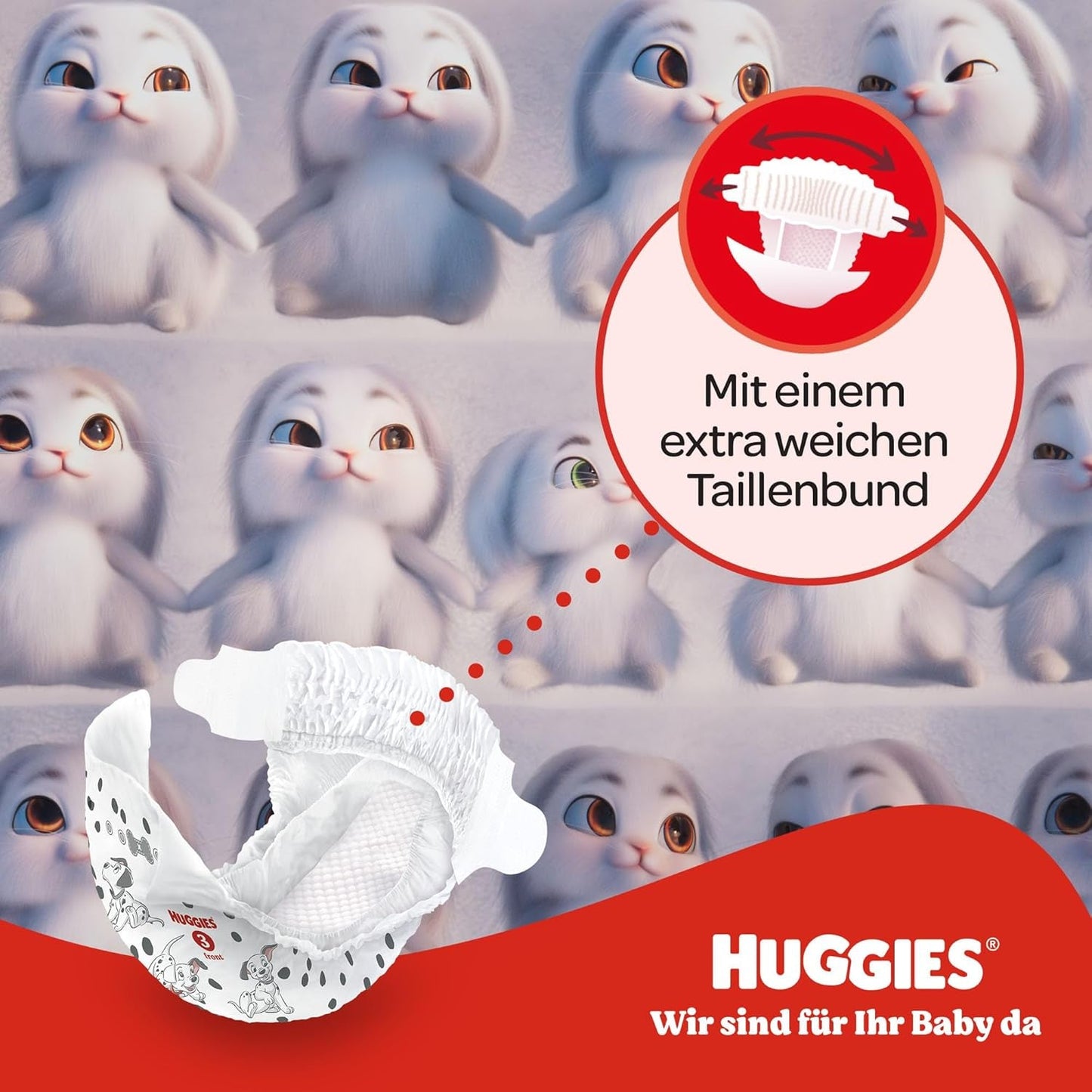 Dětské plenky Huggies Little Movers, design Disney, velikost 4, počet 150 (3 x 50), měsíční krabička