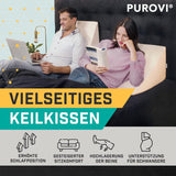 Klínový polštář na postel a pohovku - Ideální jako polštář na čtení, záda do postele nebo na zvedání nohou - Rozměrově stabilní pěna - Pratelný potah
