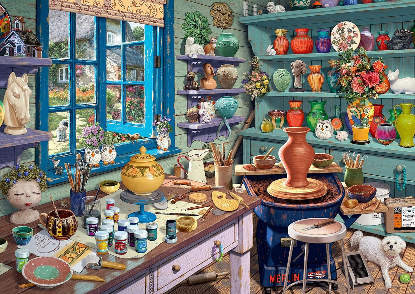 Schmidt Spiele 59656 The Artist's Studio, 1000dílné tajné puzzle Naty Shop Puzzle