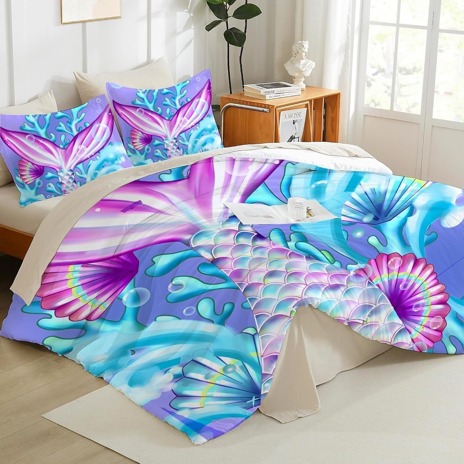 Povlečení pro děti, různé velikosti a různé animované postavičky Povlečení dětské Naty Shop Mermaid (model 2) 135X200Cm+80X80Cm