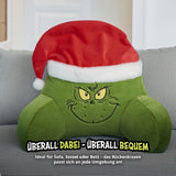 Grinch Polštář – Polštář na záda na postel a pohovku, Opěrka zad s područkami, Polštář na čtení na záda, krk a hlavu, Zelený, 40 x 38 cm