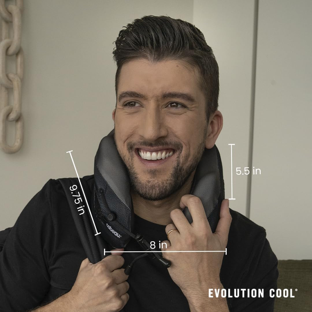 Cestovní polštář Cabeau Cool Long Haul – Evolution Cool – Paměťová pěna s větracími otvory – Kompaktní s pouzdrem (červená)