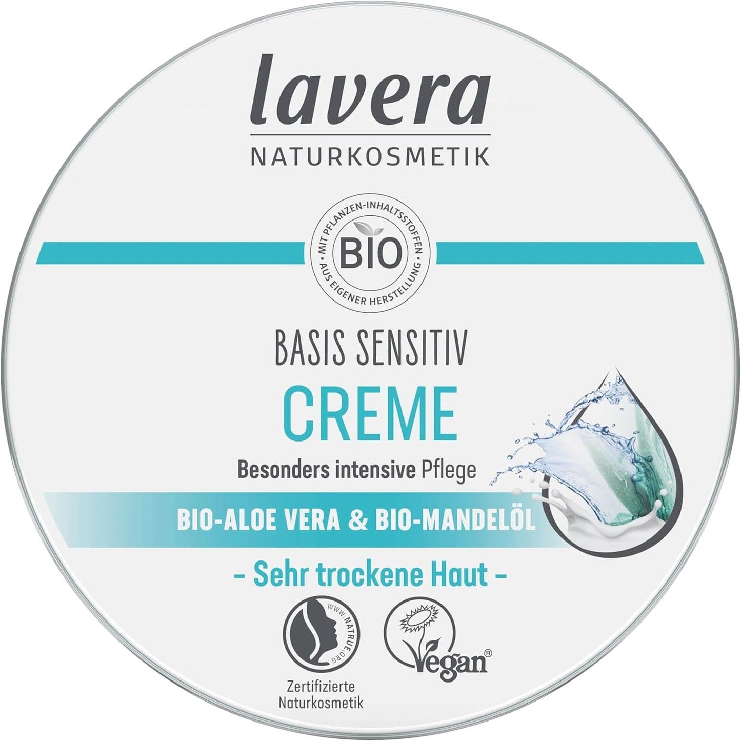 Lavera Basis Sensitiv, intenzivní péče pro suchou pokožku s Aloe Vera a mandlovým olejem, 150 ml Naty Shop Default Title