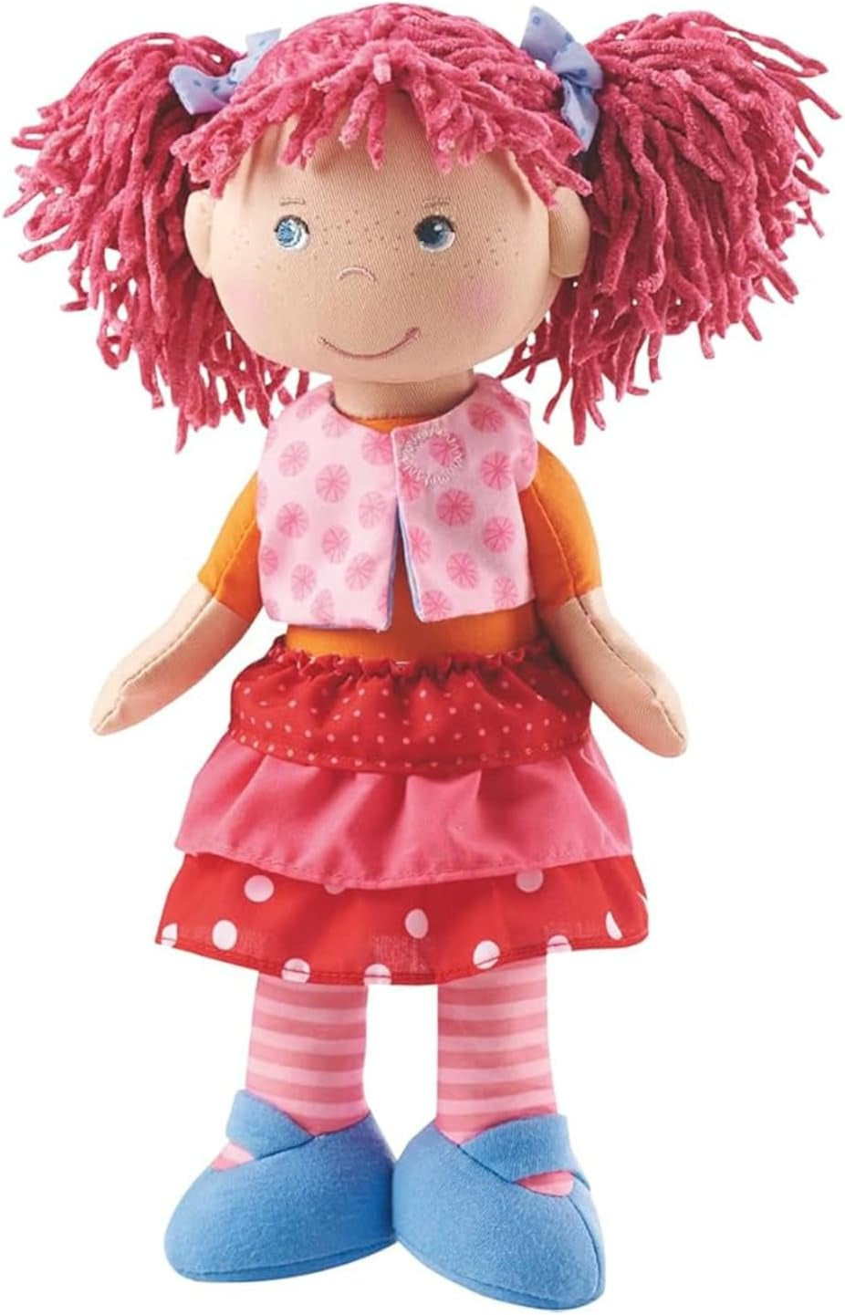 Panenka HABA Lily Lou - Měkká látková panenka od 18 měsíců - 30 cm s oblečením a vlásky - Ideální parťák na hraní pro malé děti - 1302842001