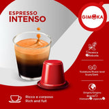 Gimoka Kaffeekapseln Espresso Intenso, Intensität 12/13-100 Kapsel - Kompatibilní s Nespresso* Haushalts-Espressomaschinen - 100 Stück (10 x 10 Getränke) - Hergestellt v Itálii