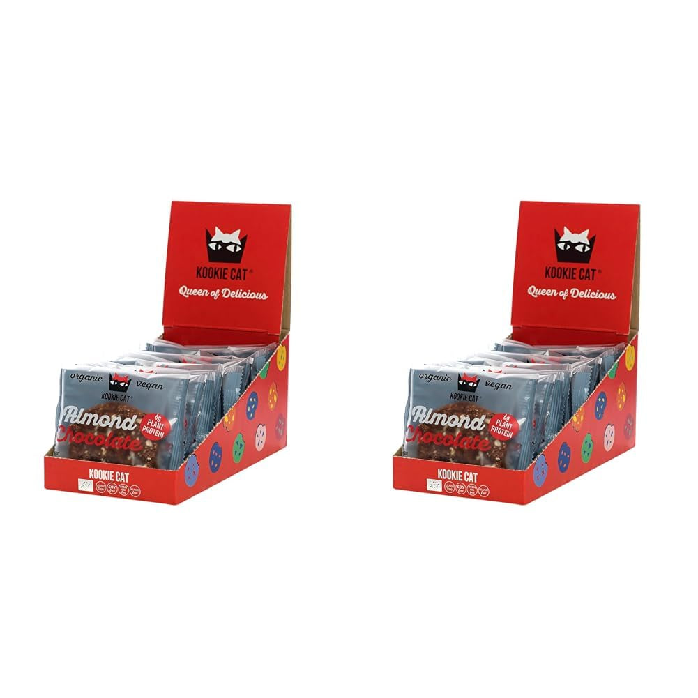 Mandle a čokoláda – jednotlivě balené veganské sušenky, bez lepku, bez sóji, bio, mandle a oves – 12 x 50 g multipack (balení 2 ks)