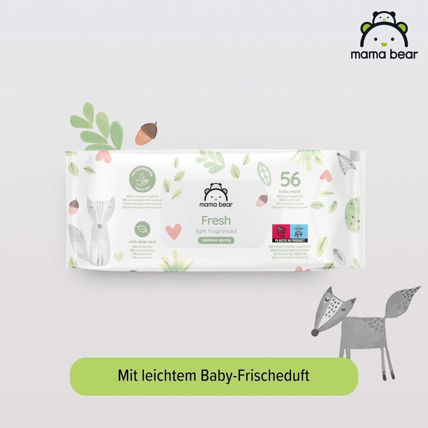 Čerstvé dětské ubrousky s Aloe Vera Mama Bear Naty Shop