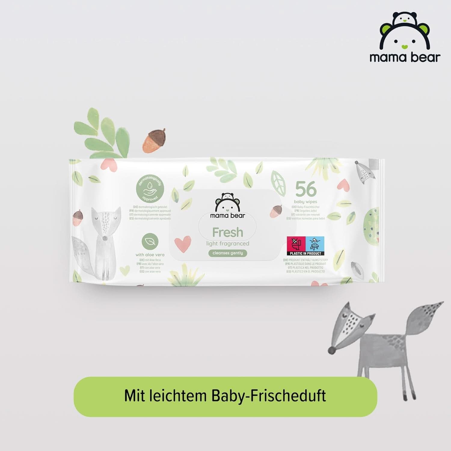 Čerstvé dětské ubrousky s Aloe Vera Mama Bear Naty Shop