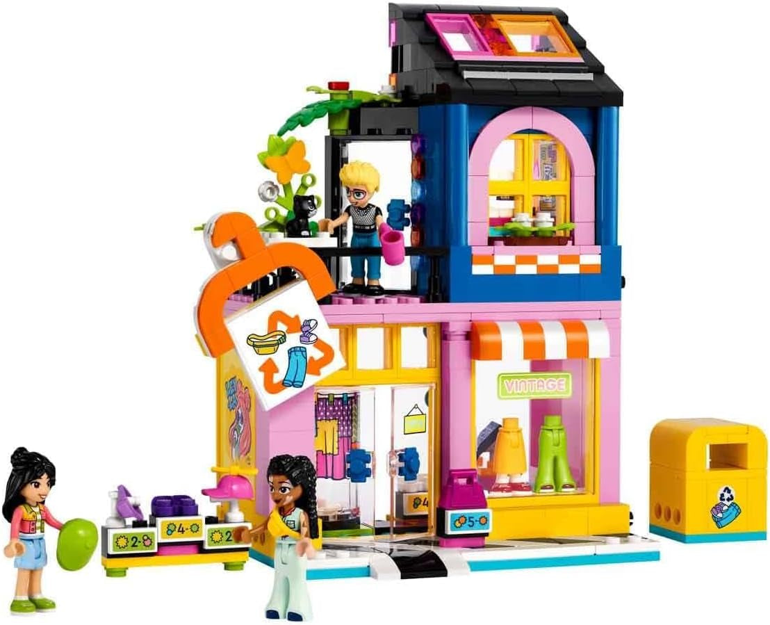 Stavebnice LEGO Friends Vintage Fashion Store pro děti s hračkářstvím, figurkami a kočkou, model na hraní rolí pro sociálně-emocionální rozvoj, dárek pro 6leté dívky a chlapce 42614 Stavebnice Besuche den LEGO-Store