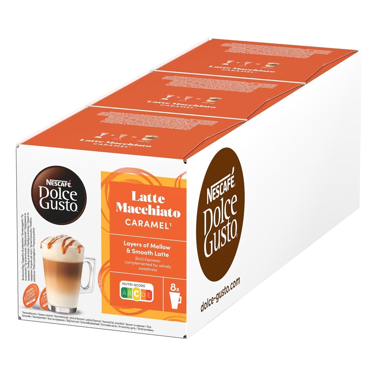NESCAFÉ DOLCE GUSTO Latte Macchiato Caramel Kaffeekapseln 3er Pack (3 x 16 kapslí)