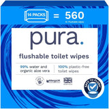 Ekologické jednorázové vlhčené ubrousky 560 ubrousků (14 x 40 ubrousků) Měsíční balení 100% bez plastů 99% vlhčené ubrousky citlivé na vodu Jemné k spláchnutí Certifikované biologicky odbouratelné veganské