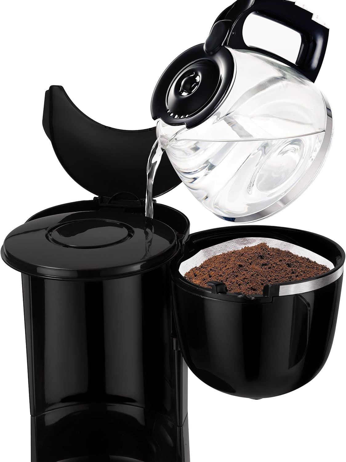 Tefal CM3408 Skleněný mini kávovar (600 W, 6 šálků) černý/nerezová ocel, CM340811