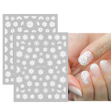 JMEOWIO Nálepka na nehty Frühlings Weiß Blume 12 Blatt Nálepka na nehty Selbtklebend Nagelaufkleber Letní Schmetterling Blumen Blatt Dekoration Nageldesign Zubehör